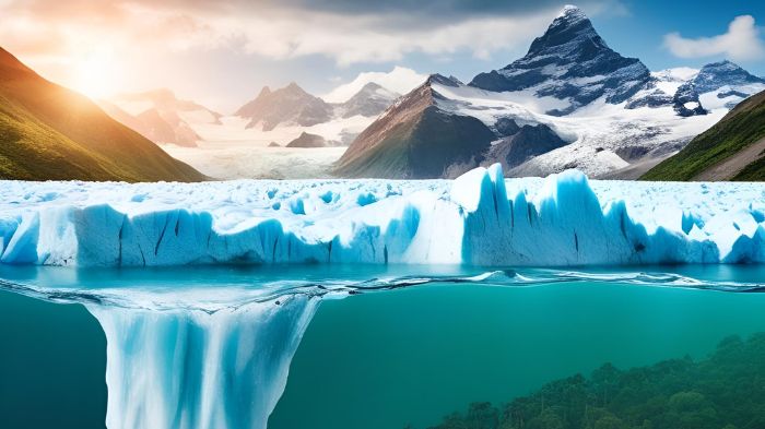 melting glacier due to climate change